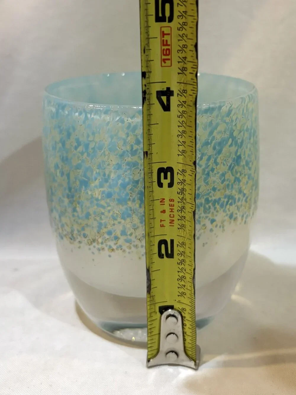 Glassybaby Candle Votive Tealight Holder Above the Clouds #2230 New with Sticker